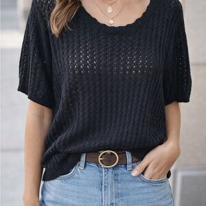 LOFT Black Knit Top
